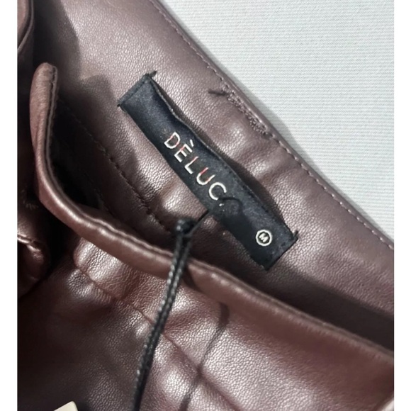 Deluc Dark Chocolate PU Dress Pants Women's Size Medium NWT - Picture 10 of 10